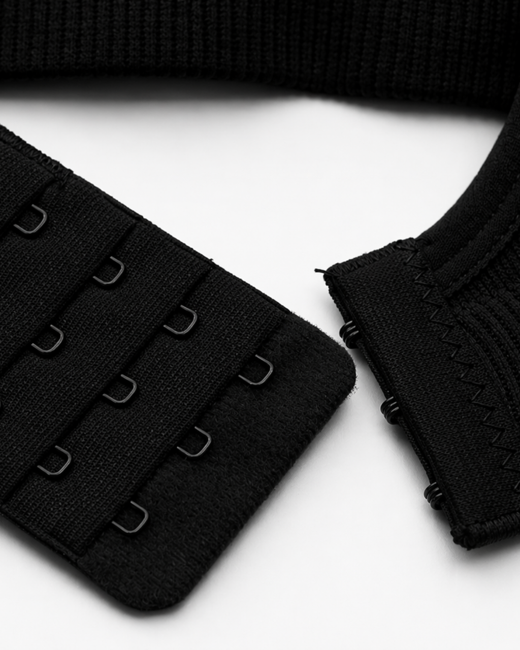 Adjustable hook-and-eye closure detail