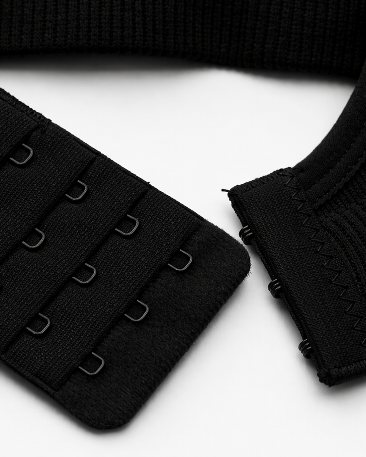 Adjustable hook-and-eye closure detail