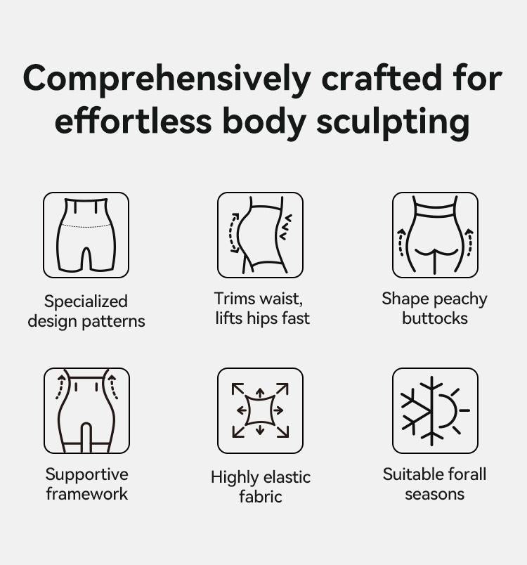 Feature grid: design pattern, waist trim, hip shape, framework, elastic fabric, all season